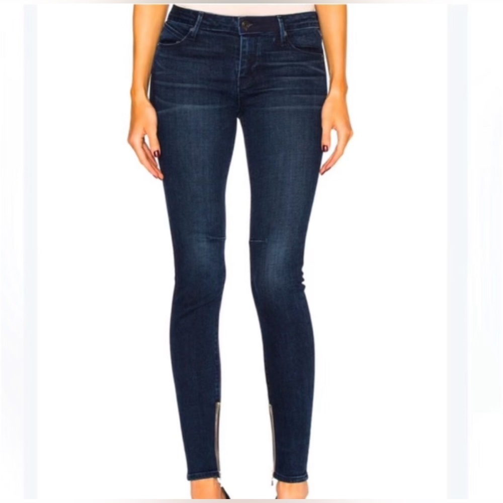 R&A Dark Wash Zipper Skinny Jeans